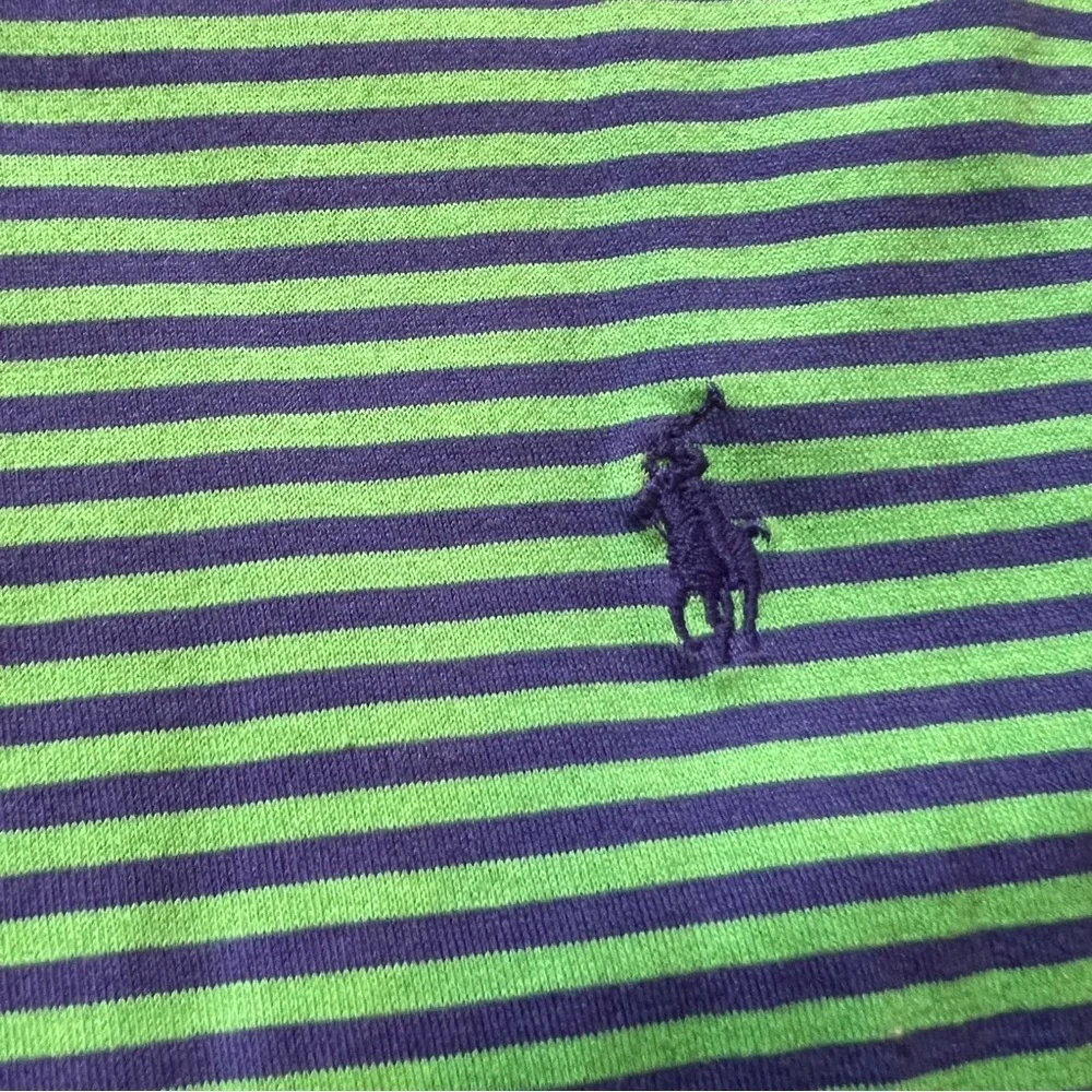 Polo Ralph Lauren Mid Pines Golf Striped Polo Shirt Green Blue Men’s M